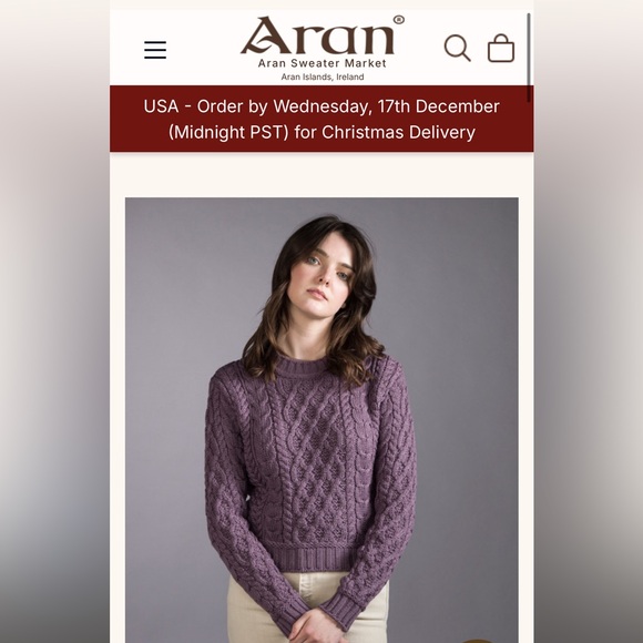 New Aran cropped sweater - Picture 2 of 5